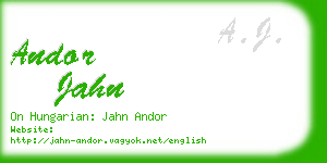 andor jahn business card